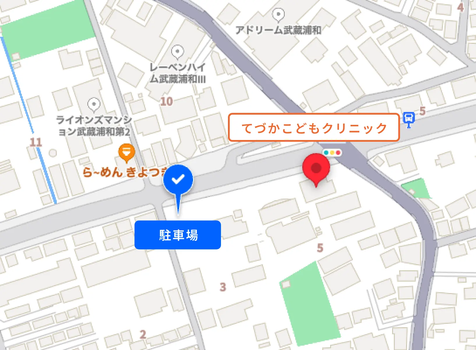 てづかこどもクリニックマップ写真